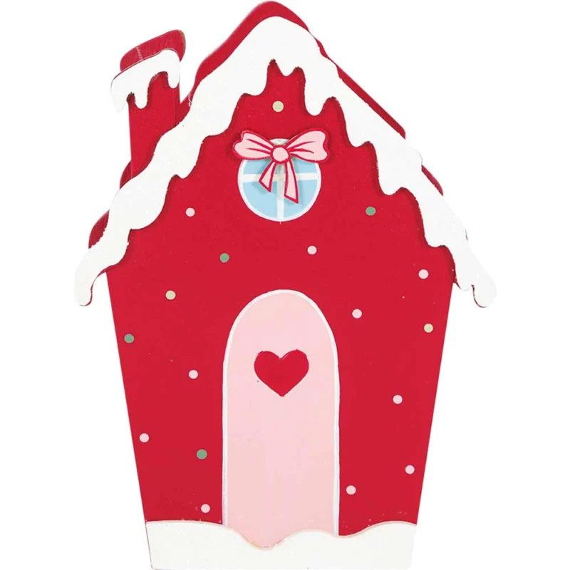 GreenGate - Leonora Weihnachtshaus aus Holz red medium