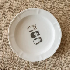 Handmade Japanese Small Plate Three Cats Neko - Things I Like Things I Love