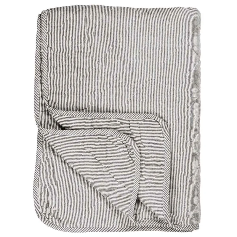 Ib Laursen - Quilt weiß-grau gestreift