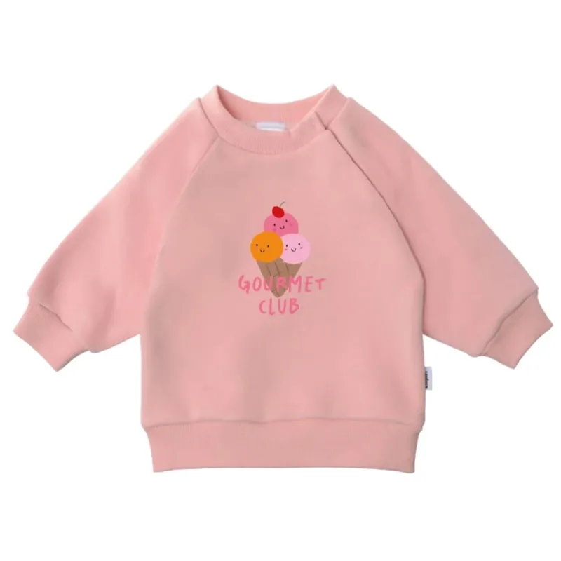 Kinder Sweatshirt mit Print 'Gourmet Club' rosa