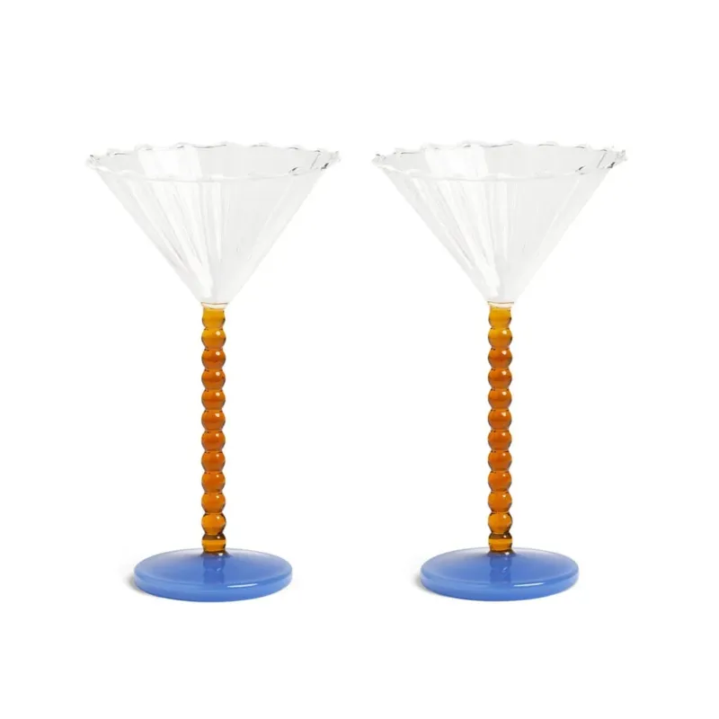 &Klevering - Coupe perle amber set van 2 Cocktail glazen &Klevering