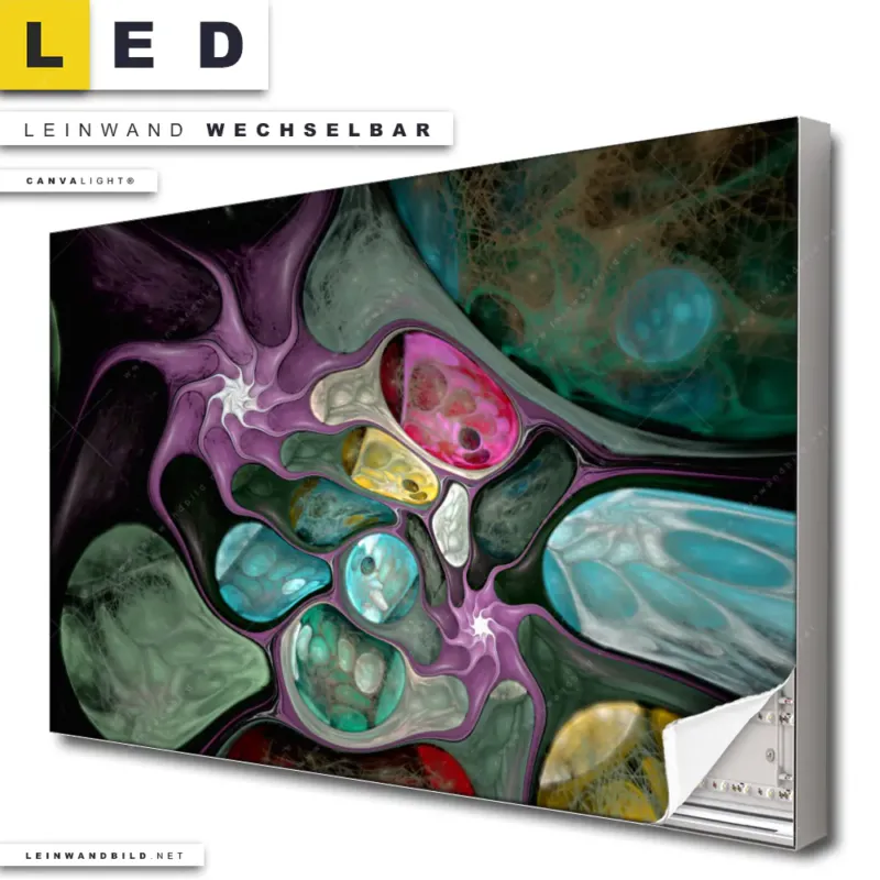Led Leinwandbild Abstrakte Bunte Blasen Querformat Produktvorschau