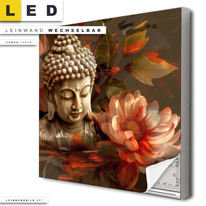 Led Leinwandbild Abstrakter Buddha Blumen Quadrat Produktvorschau