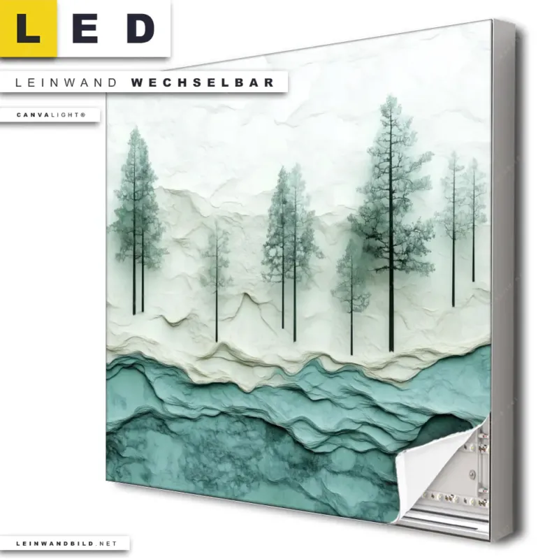 Led Leinwandbild Abstrakter Wald Quadrat Produktvorschau