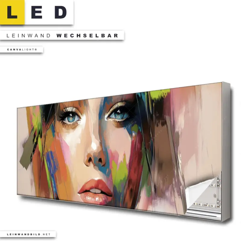 Led Leinwandbild Abstraktes Frauenportraet Xenia Panorama Produktvorschau