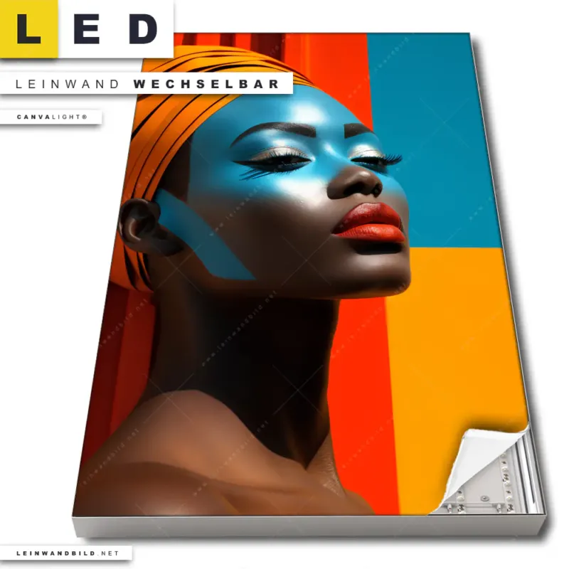 Led Leinwandbild Afrikanische Frau Mit Turban Hochformat Produktvorschau