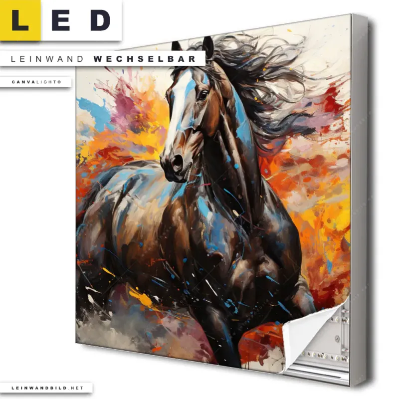 Led Leinwandbild Bella Abstraktes Pferdeportraet Quadrat Produktvorschau