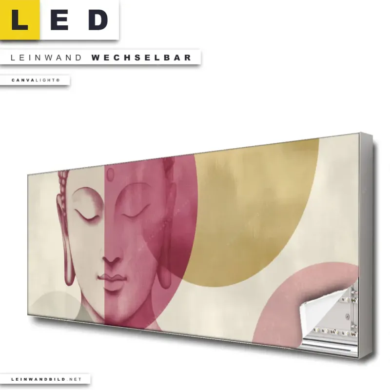 Led Leinwandbild Buddha In Sanfter Balance Panorama Produktvorschau