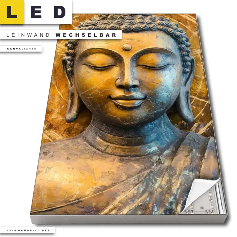 Led Leinwandbild Buddha Innerer Frieden Hochformat Produktvorschau