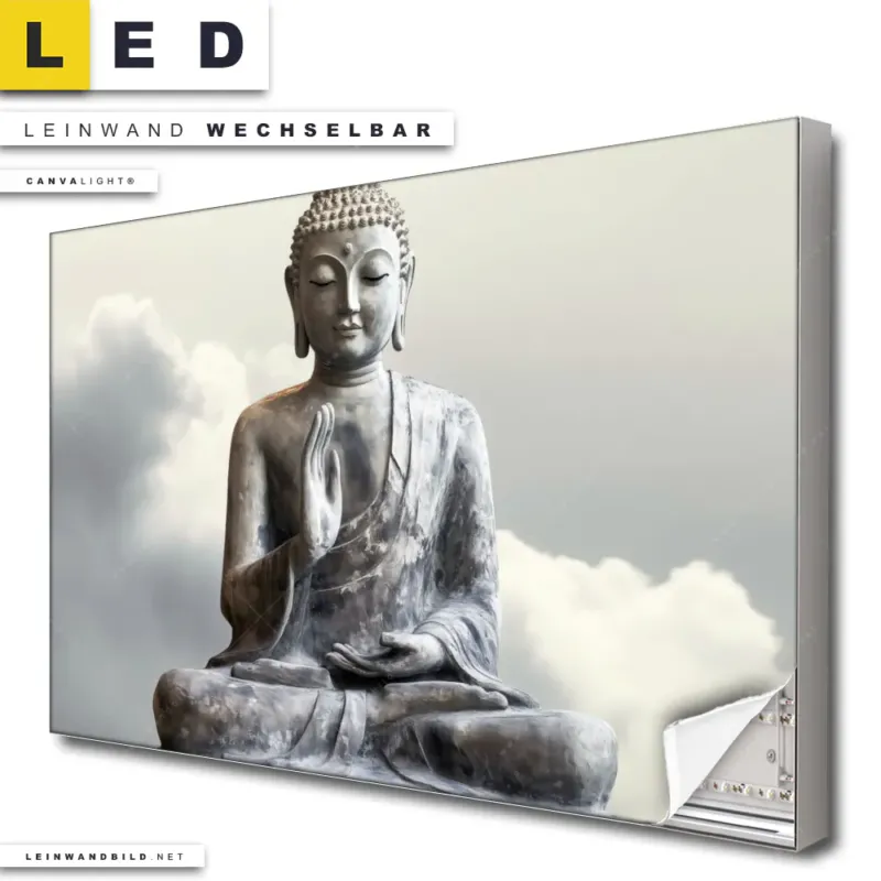 Led Leinwandbild Buddha Ruhe Des Seins Querformat Produktvorschau