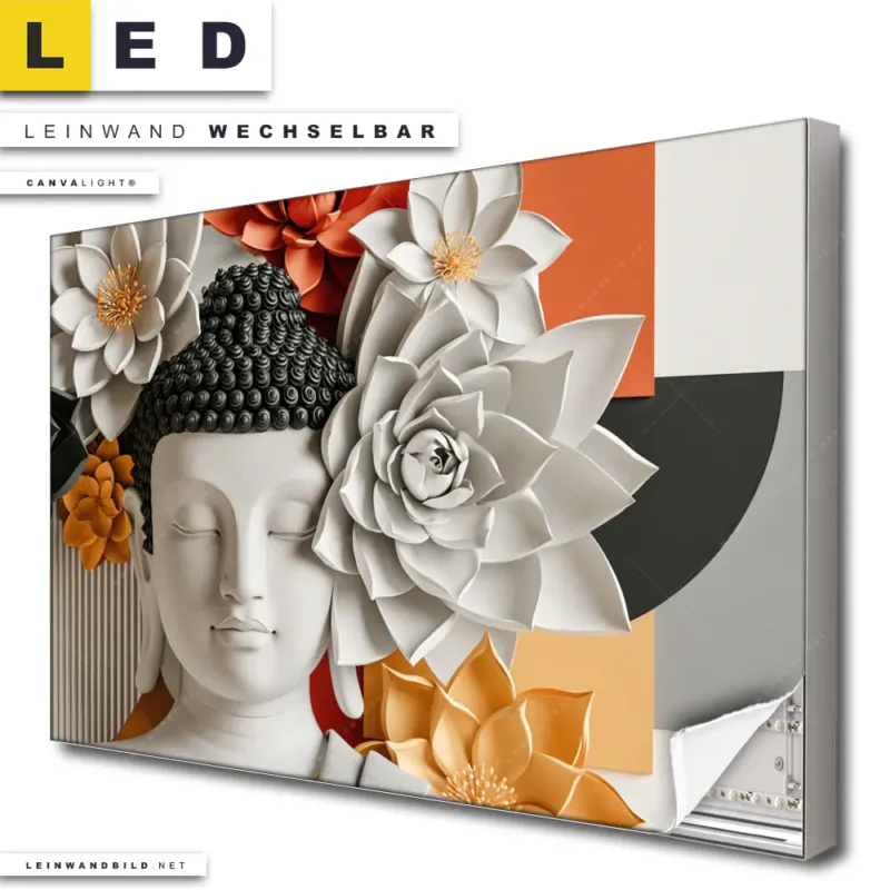 Led Leinwandbild Buddha Zen Lotus Querformat Produktvorschau