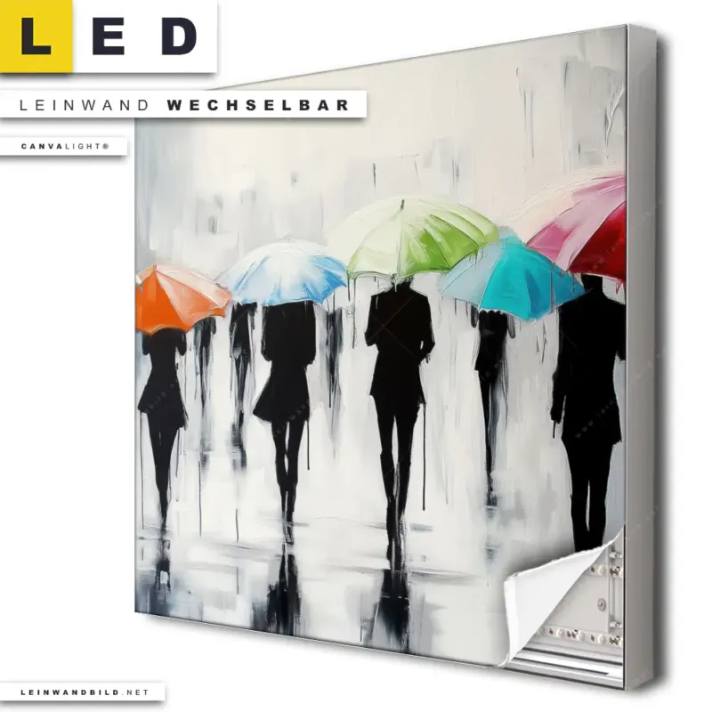 Led Leinwandbild Farben Im Regen Quadrat Produktvorschau