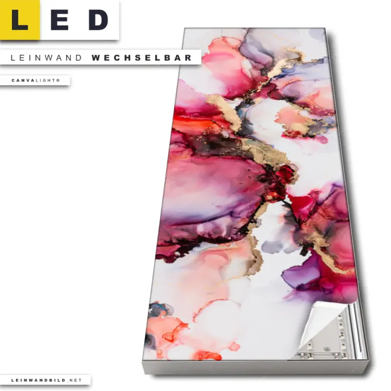 Led Leinwandbild Fluid Art Blueten Der Fantasie Schmal Produktvorschau