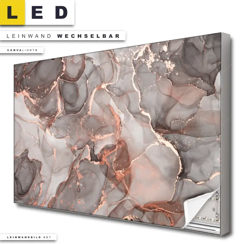 Led Leinwandbild Fluid Art In Edlen Metallic Toenen Querformat Produktvorschau