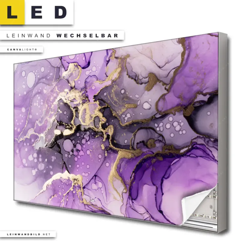 Led Leinwandbild Fluid Art Violett Querformat Produktvorschau