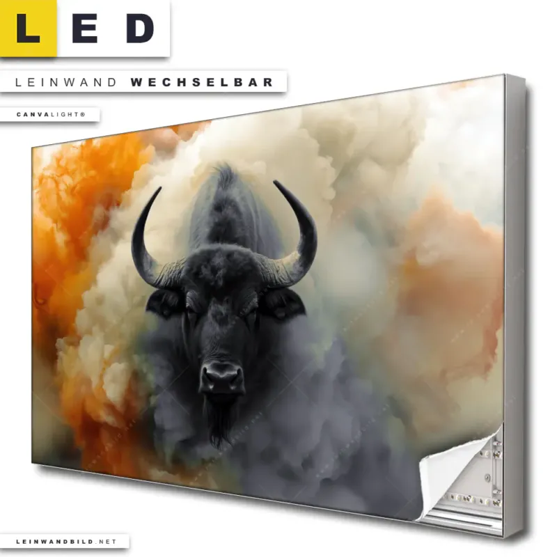 Led Leinwandbild Maechtiger Bueffel Querformat Produktvorschau