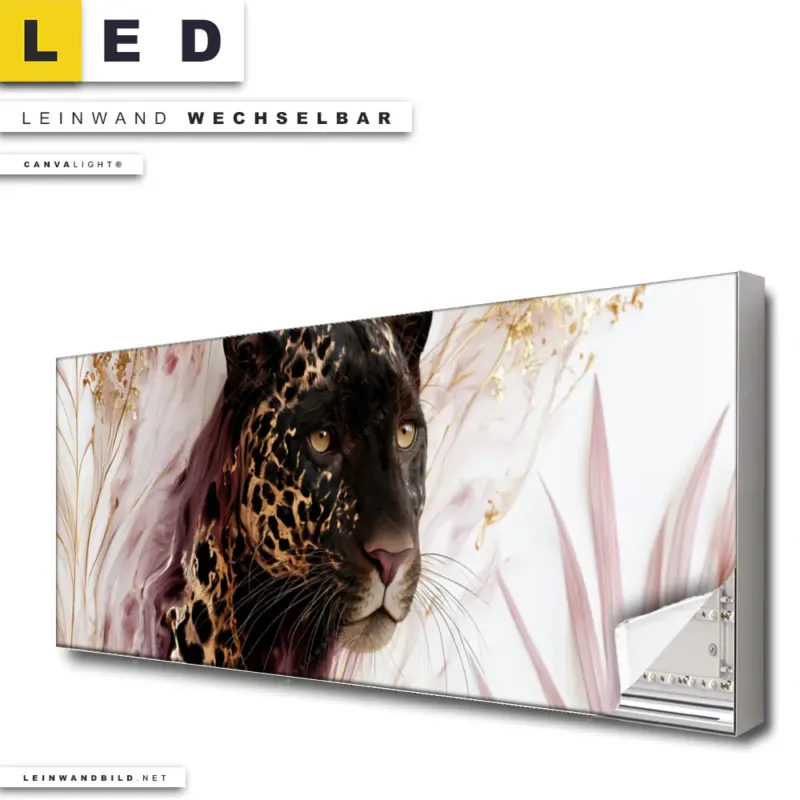 Led Leinwandbild Panther Glow Panorama Produktvorschau