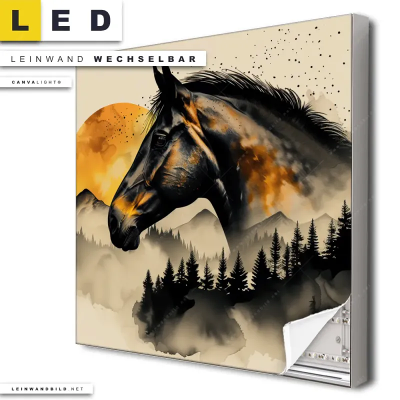 Led Leinwandbild Pferd Im Mondschein Quadrat Produktvorschau