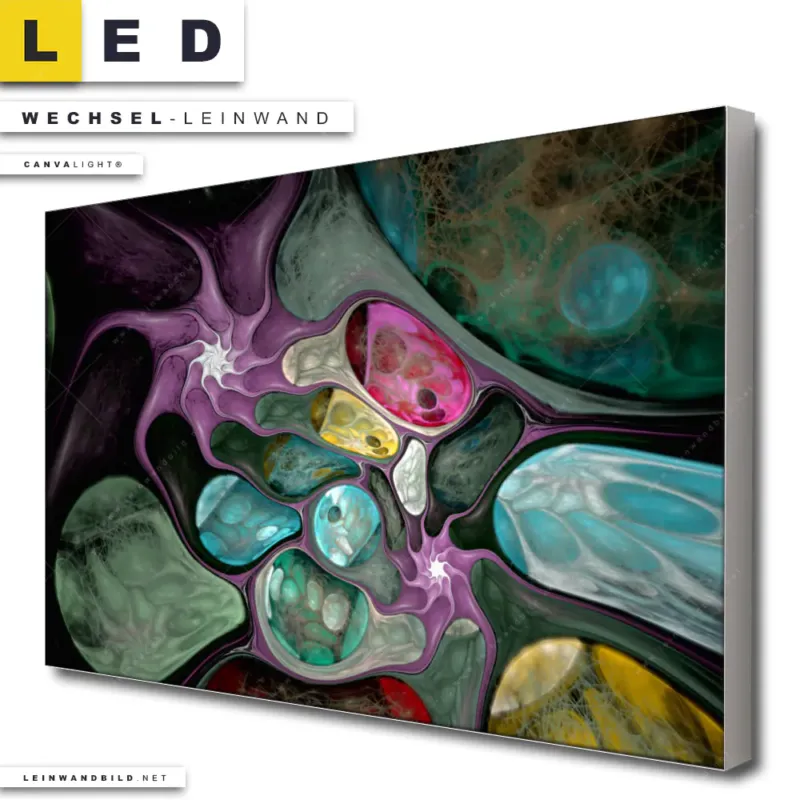 Led Wechsel Leinwand Abstrakte Bunte Blasen Querformat Produktvorschau