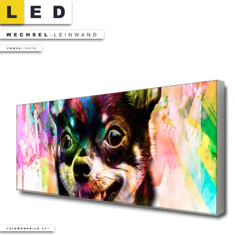 Led Wechsel Leinwand Abstrakter Chihuahua Panorama Produktvorschau