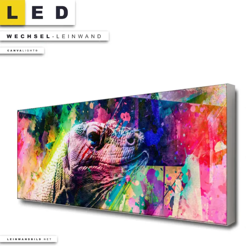 Led Wechsel Leinwand Abstrakter Leguan Panorama Produktvorschau
