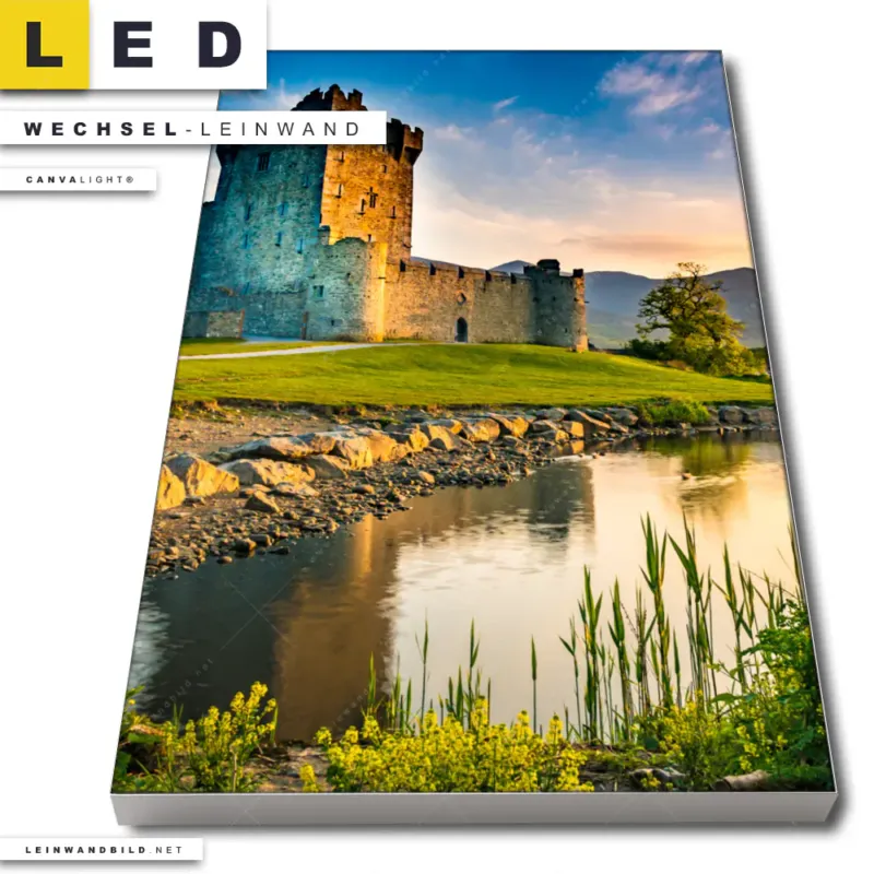 Led Wechsel Leinwand Alte Burg Mit See Hochformat Produktvorschau