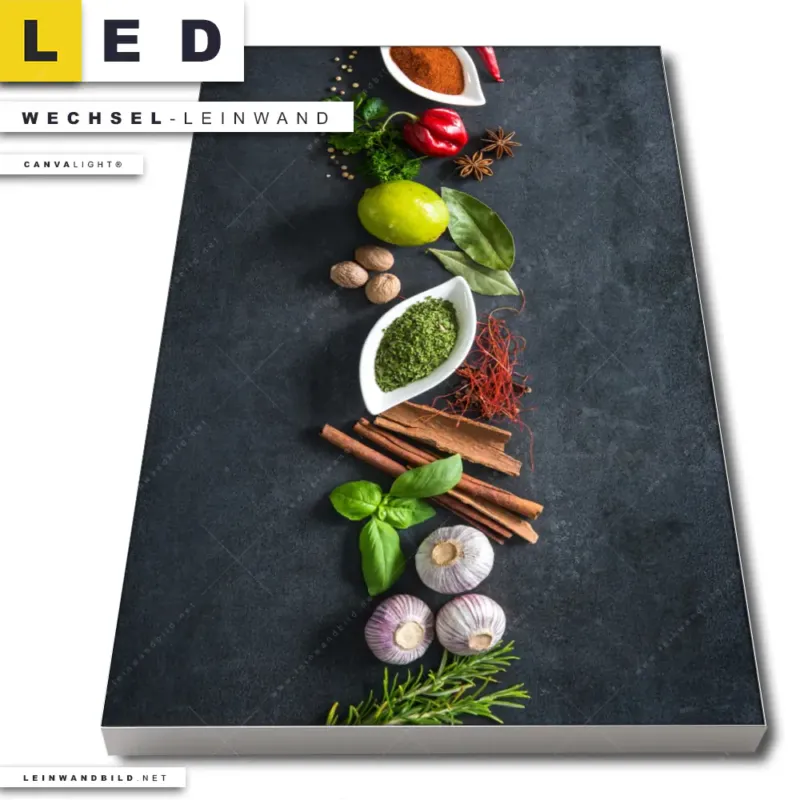 Led Wechsel Leinwand Aromen Der Weltkueche Hochformat Produktvorschau
