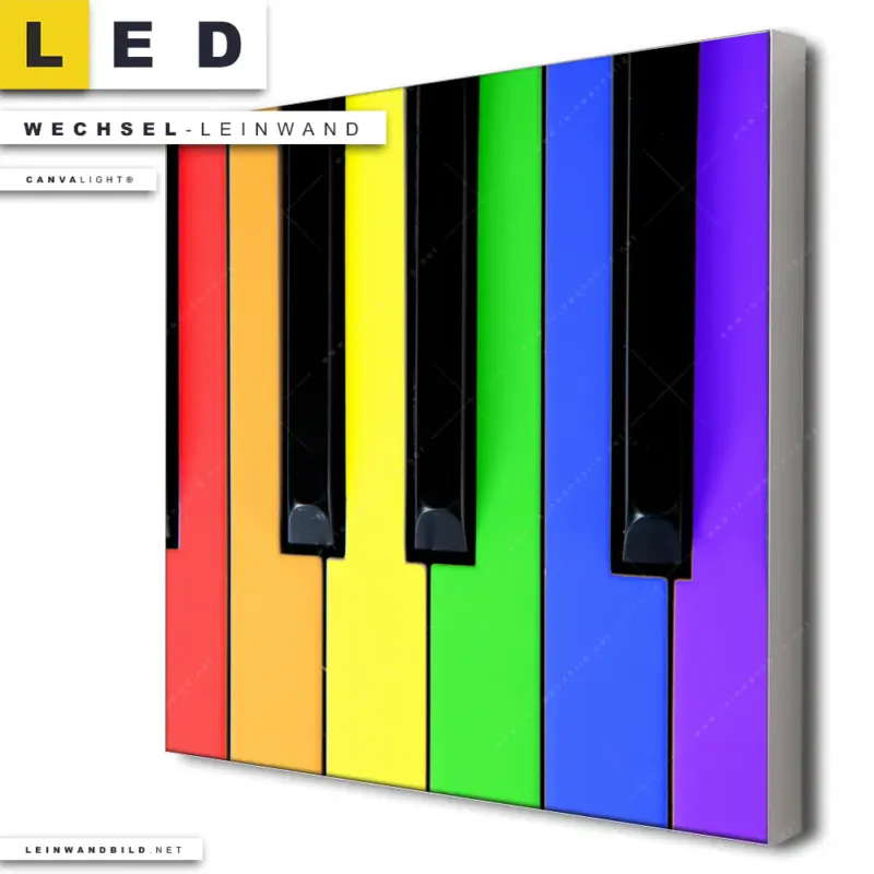 Led Wechsel Leinwand Bunte Klaviertasten Quadrat Produktvorschau
