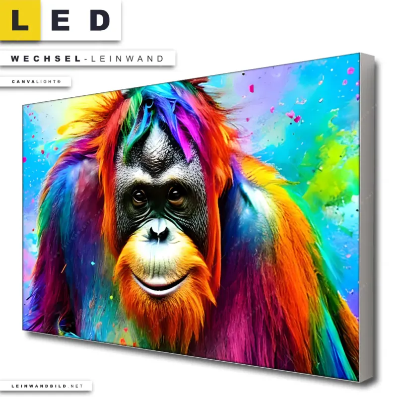 Led Wechsel Leinwand Bunter Orang Utan Querformat Produktvorschau