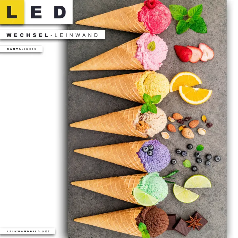Led Wechsel Leinwand Eisgenuss In Perfektion Hochformat Motivorschau