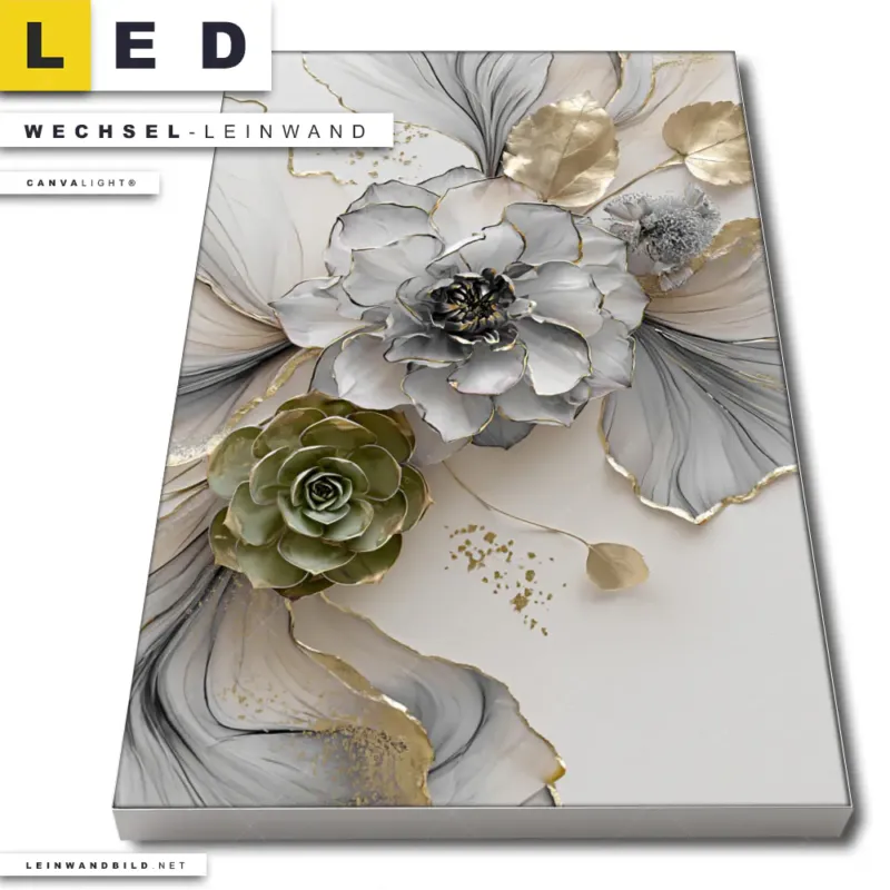Led Wechsel Leinwand Fluid Art Sukkulentenblueten Hochformat Produktvorschau