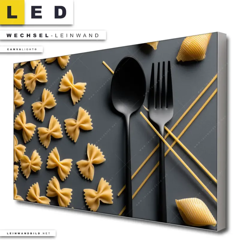 Led Wechsel Leinwand Pasta Stilvoll Serviert Querformat Produktvorschau