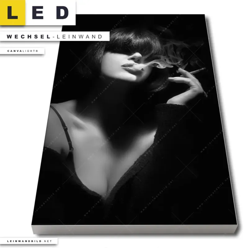 Led Wechsel Leinwand Rauchende Lady Hochformat Produktvorschau