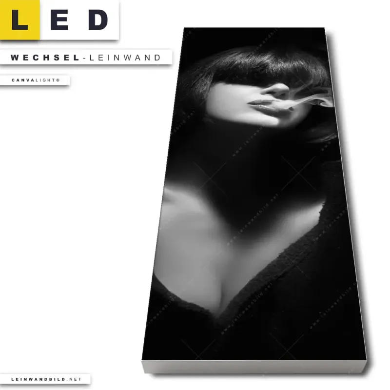 Led Wechsel Leinwand Rauchende Lady Schmal Produktvorschau