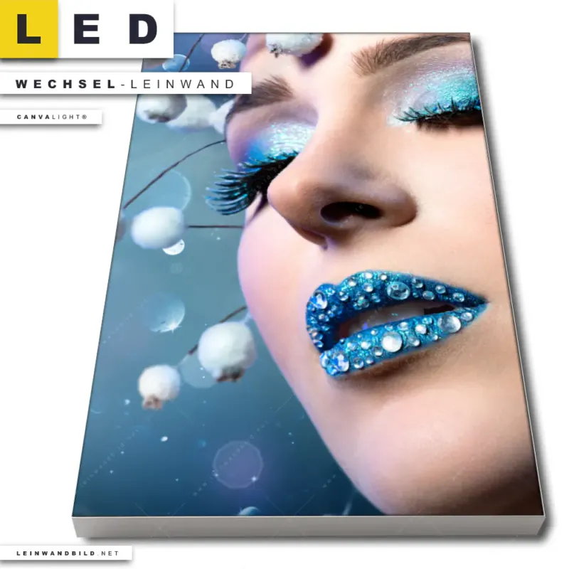 Led Wechsel Leinwand Schoenheit In Blau Weiss Hochformat Produktvorschau