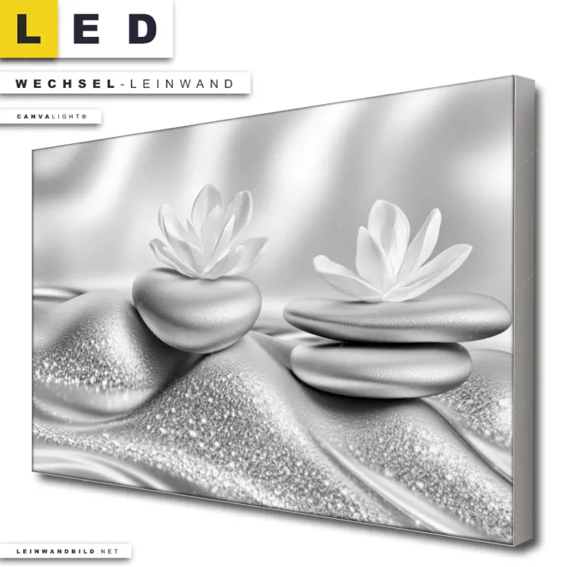 Led Wechsel Leinwand Silberne Zen Harmonie Querformat Produktvorschau