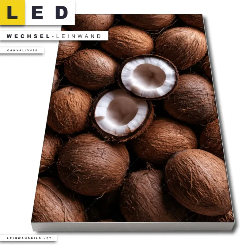 Led Wechsel Leinwand Tropische Kokosnuesse Exotischer Genuss Hochformat Produktvorschau