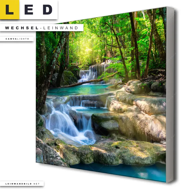 Led Wechsel Leinwand Tropischer Wasserfall Quadrat Produktvorschau
