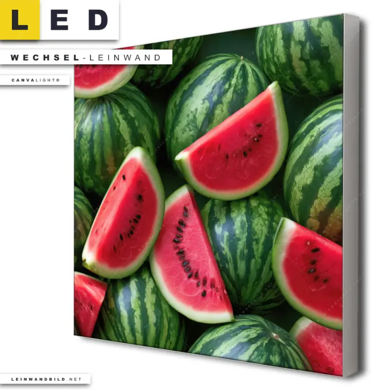 Led Wechsel Leinwand Wassermelonen Rubinrote Verfuehrung Quadrat Produktvorschau