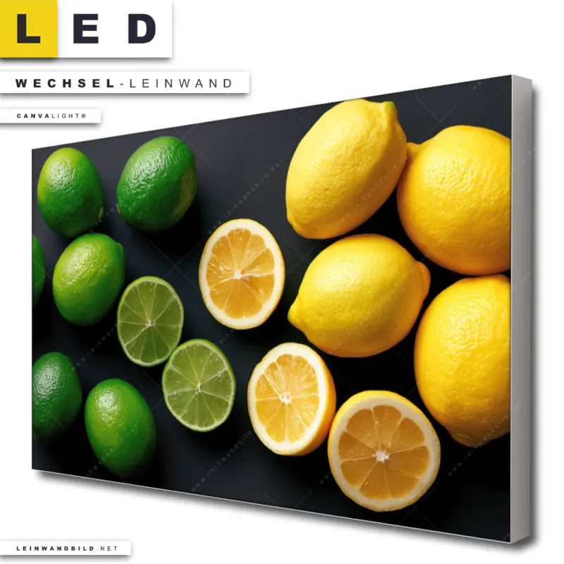 Led Wechsel Leinwand Zitronen Und Limetten Querformat Produktvorschau
