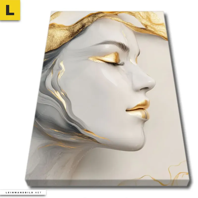 Leinwandbild Die Frau Goldene Aura Hochformat Produktvorschau