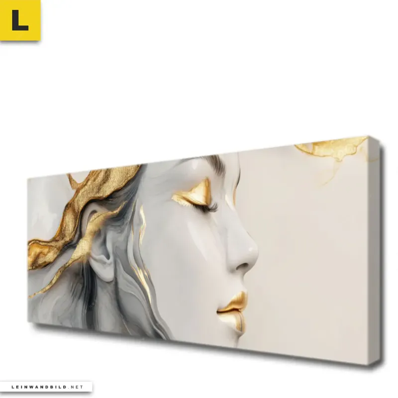 Leinwandbild Die Frau Goldene Aura Panorama Produktvorschau