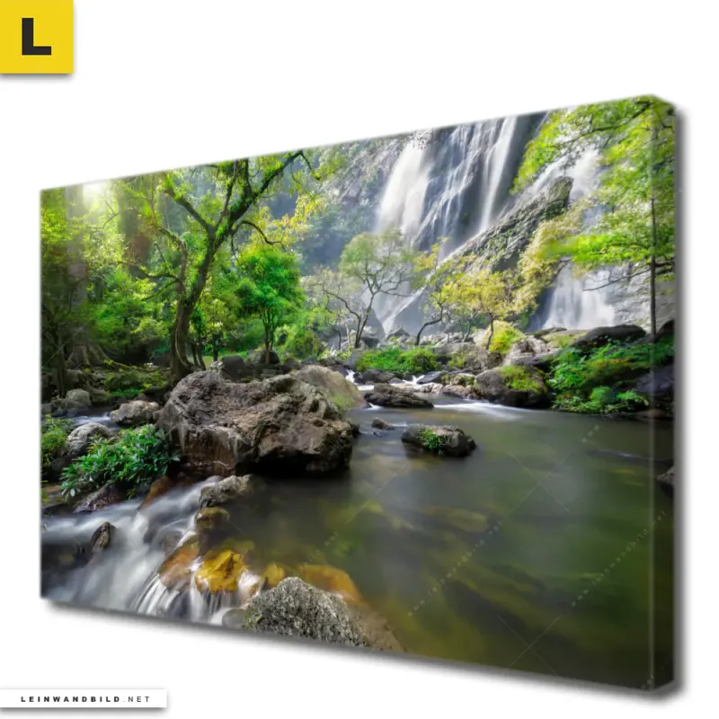 Leinwandbild Felsenbach Im Regenwald Querformat Produktvorschau