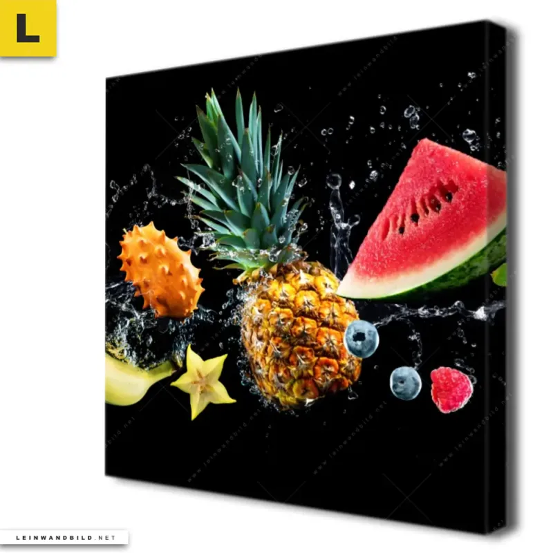 Leinwandbild Fruchtige Explosion Voller Frische Quadrat Produktvorschau