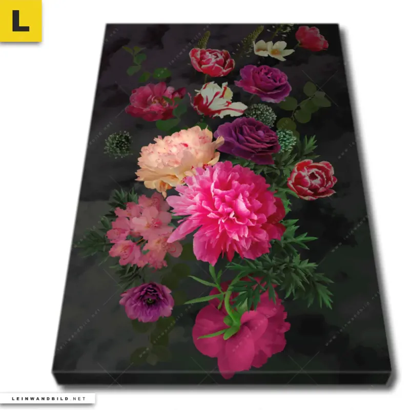 Leinwandbild Vintage Blumen No 2 Hochformat Produktvorschau