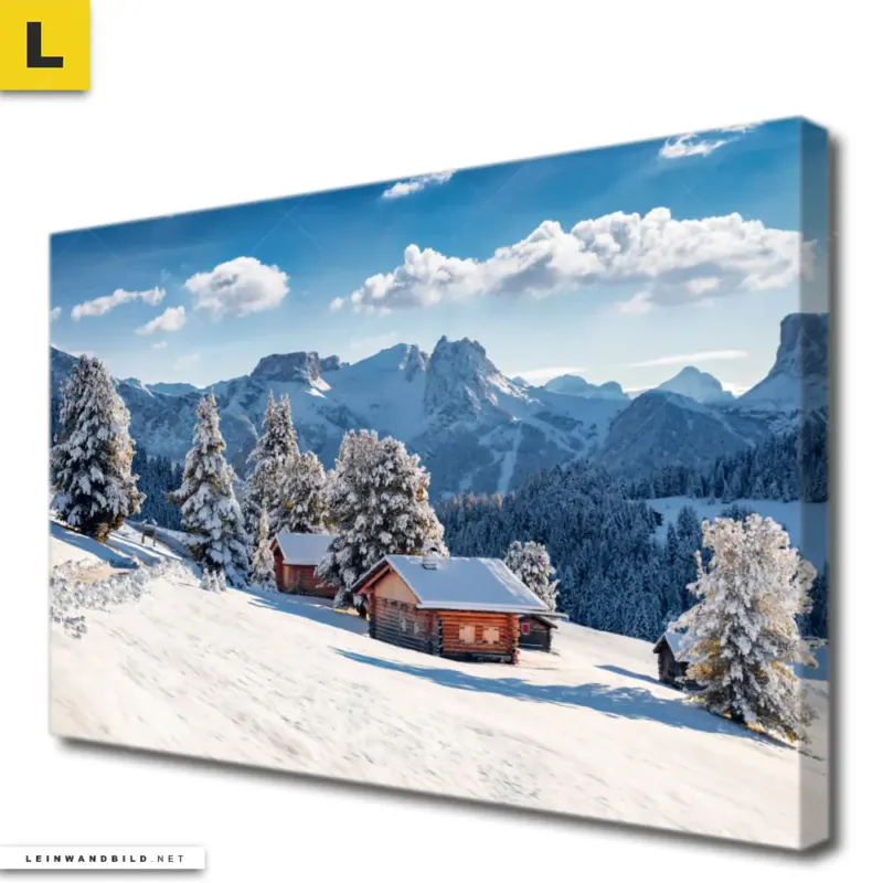 Leinwandbild Winteridylle In Den Bergen Querformat Produktvorschau