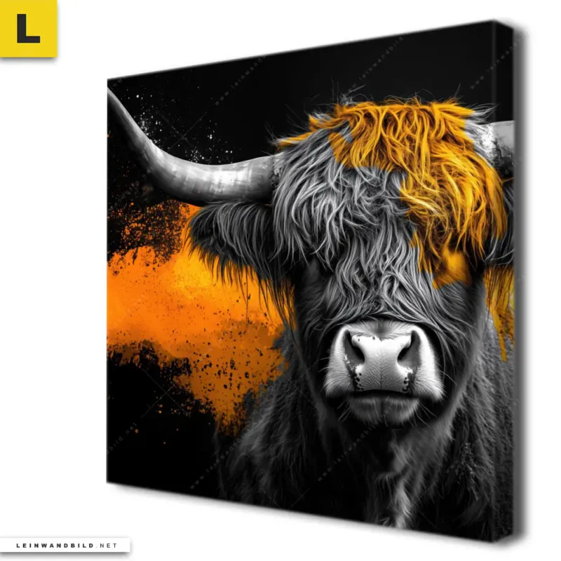 Leinwandbild Zotteliges Hochland Rind Quadrat Produktvorschau