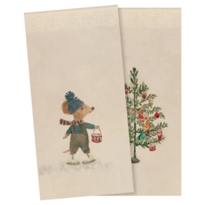 Maileg - Serviette, klein - Weihnachtsmäuse