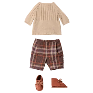Maileg - Hose und Strickpullover, Größe 4 - Cremeweiß