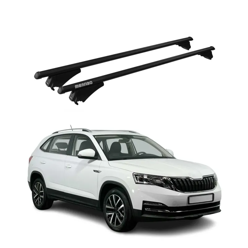 Menabo Grundträger Dachträger für Skoda Kamiq 2019-2026 ABE Aluminium Schwarz 2x